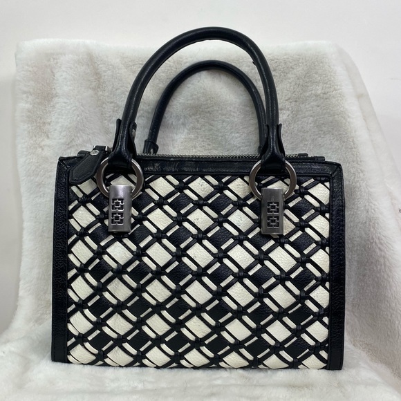 Trina Turk Bags Trina Turk Leather Woven Purse Bw Shoulder Bag Or